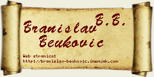 Branislav Beuković vizit kartica